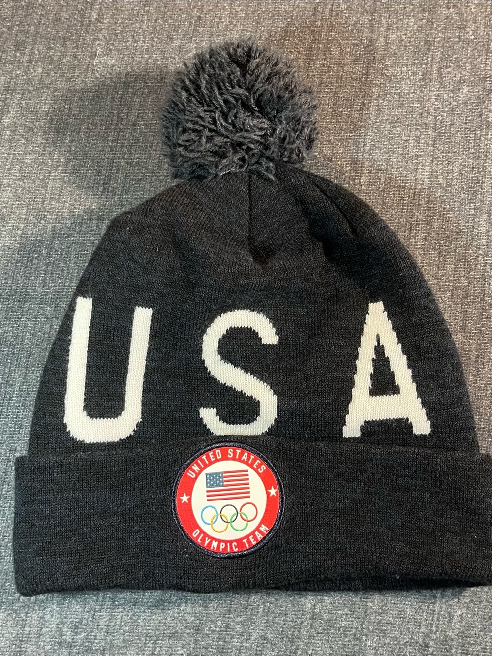 Nike 2018 Winter Olympics Team USA Performance Cuffed Knit Beanie Hat with Pom